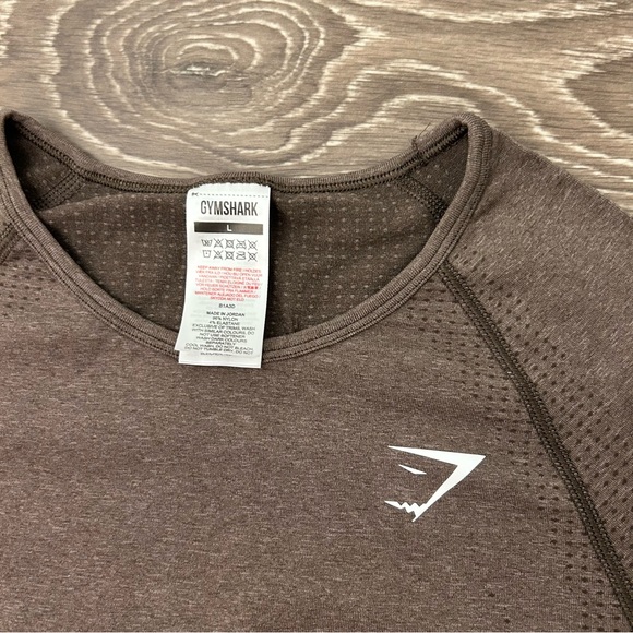 Gymshark Vital Seamless 2.0 Crop Top Brown Marl Mesh - Women’s Size L - Picture 3 of 4
